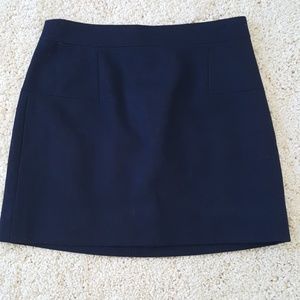 J. Crew Wool Mini Skirt Navy Blue Size 6